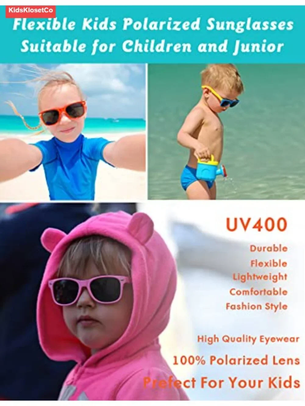 Polarized Kids Sunglasses Toddler Sun Glasses UV400 Protection Age 2-8